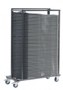 Klapstoelen chroom/zwart koppelbaar per 50 stuks