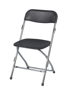 Klapstoelen chroom/zwart koppelbaar