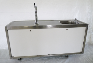 Taprolley met vaste spoelbak 2 mtr