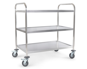 RVS Serveerwagen – 3 Niveaus