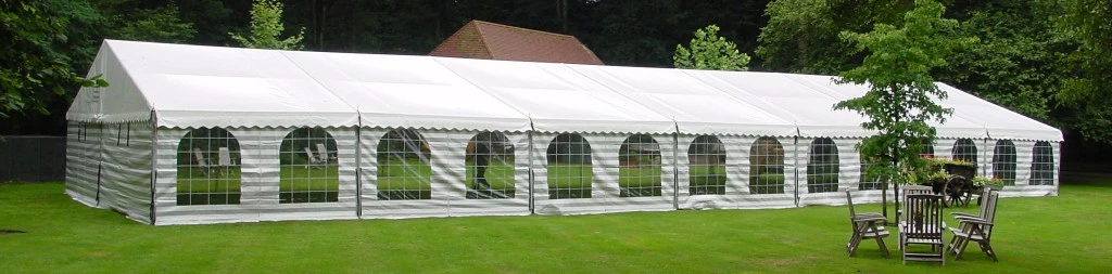 Partytent van ’t Bockje tentverhuur, professioneel opgebouwd en weersbestendig