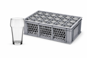 Bier- of limonadeglas stapelbaar 22cl krat 24 stuks