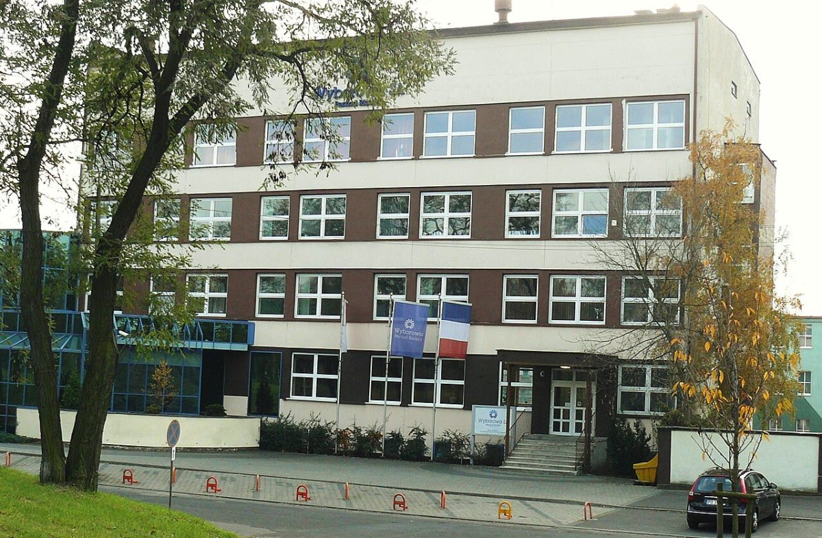 Het bedrijfsgebouw van Wyborowa in Poznan