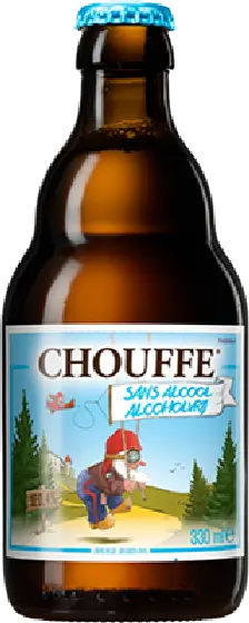 Een fles Brasserie d'Achouffe, uit het schap in de winkel in Bathmen