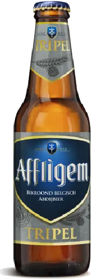 Een fles Affligem, uit het schap in de winkel in Bathmen