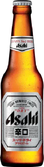 Een fles Asahi, uit het schap in de winkel in Bathmen