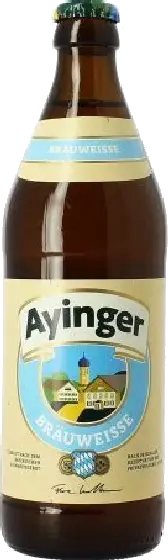 Een fles Ayinger, uit het schap in de winkel in Bathmen