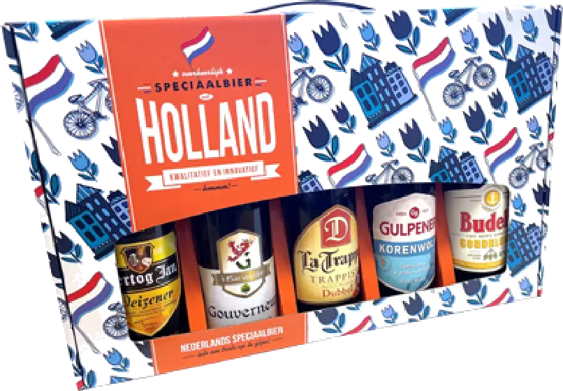 Een fles Bierpakket, uit het schap in de winkel in Bathmen