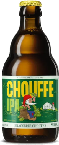 Een fles Brasserie d'Achouffe, uit het schap in de winkel in Bathmen