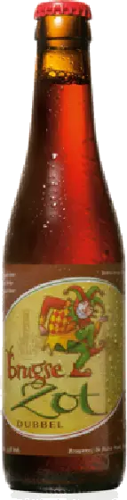 Een fles Brugse Zot, uit het schap in de winkel in Bathmen