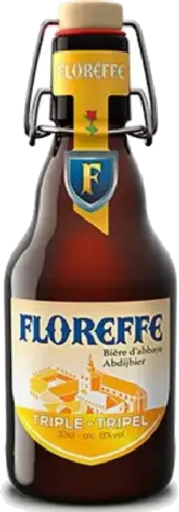 Een fles Floreffe, uit het schap in de winkel in Bathmen