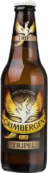 Een fles Grimbergen, uit het schap in de winkel in Bathmen