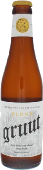 Een fles Gruut, uit het schap in de winkel in Bathmen