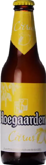 Een fles Hoegaarden, uit het schap in de winkel in Bathmen