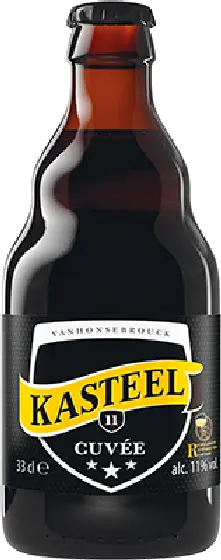 Een fles Kasteel, uit het schap in de winkel in Bathmen
