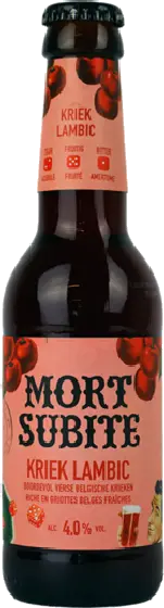 Een fles Mort, uit het schap in de winkel in Bathmen
