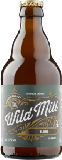 Een fles The Wild Mill, uit het schap in de winkel in Bathmen