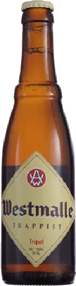 Een fles Westmalle, uit het schap in de winkel in Bathmen