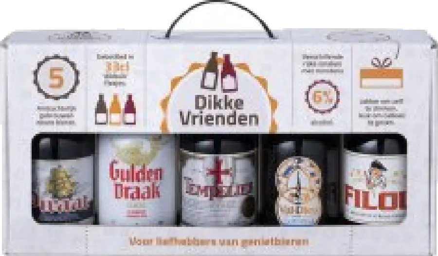 Een fles Dikke Vrienden, uit het schap in de winkel in Bathmen