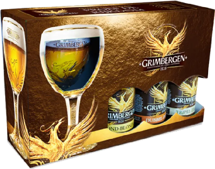 Een fles Grimbergen, uit het schap in de winkel in Bathmen