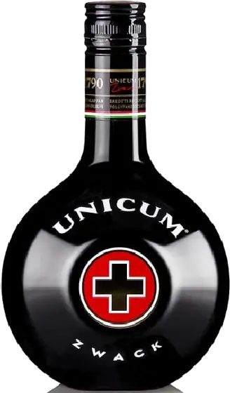 Een fles UNICUM, uit het schap in de winkel in Bathmen