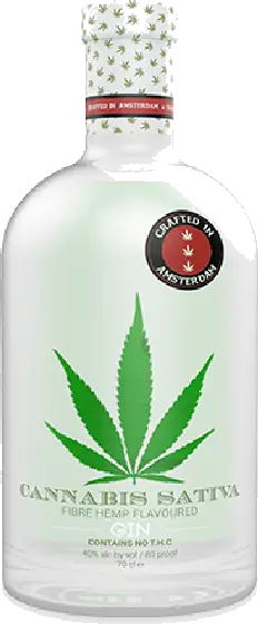 Een fles Cannabis Sativa, uit het schap in de winkel in Bathmen