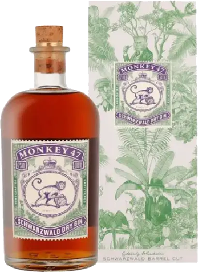 Een fles Monkey 47, uit het schap in de winkel in Bathmen