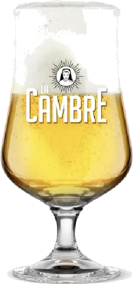 Een glas van Abdij La Cambre, uit het schap in de winkel in Bathmen