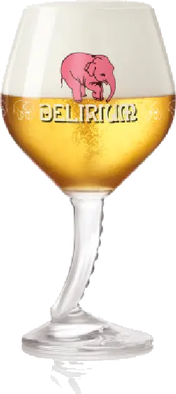 Een glas van Delirium, uit het schap in de winkel in Bathmen