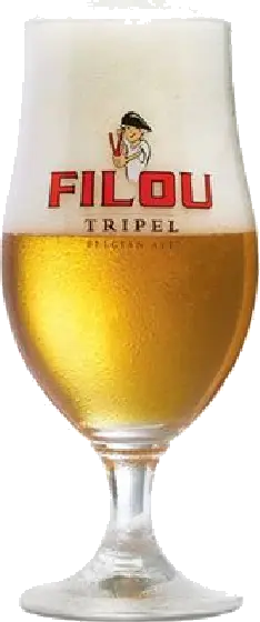 Een glas van Filou, uit het schap in de winkel in Bathmen
