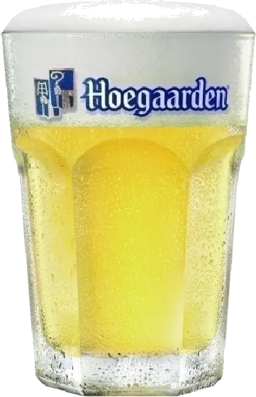 Een glas van Hoegaarden, uit het schap in de winkel in Bathmen