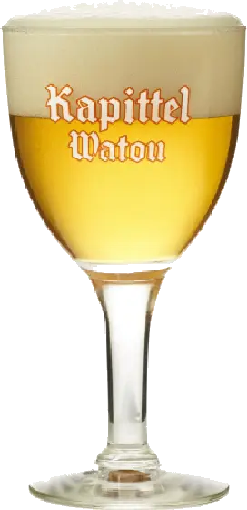 Een glas van Kapittel Watou, uit het schap in de winkel in Bathmen
