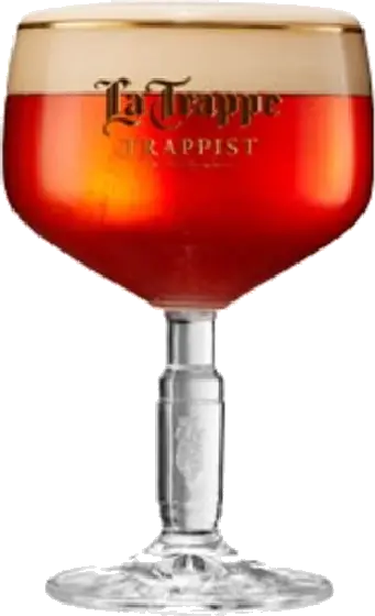 Een glas van La Trappe, uit het schap in de winkel in Bathmen
