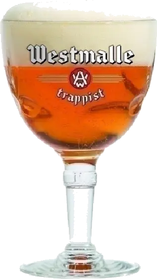 Een glas van Westmalle, uit het schap in de winkel in Bathmen