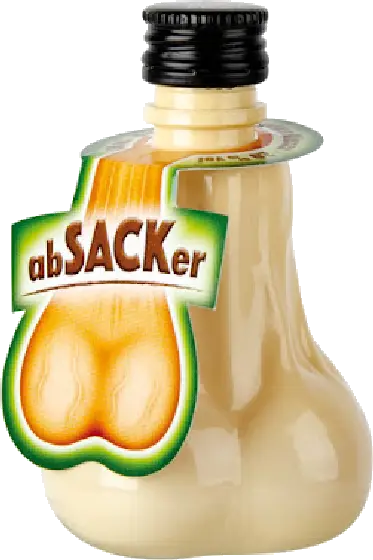 Een fles Absacker, uit het schap in de winkel in Bathmen
