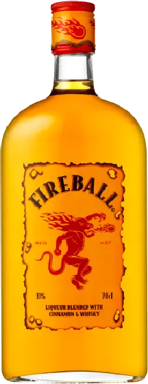 Een fles Fireball, uit het schap in de winkel in Bathmen