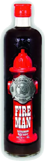 Een fles Fireman, uit het schap in de winkel in Bathmen