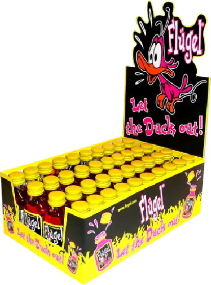 Een fles Flügel, uit het schap in de winkel in Bathmen