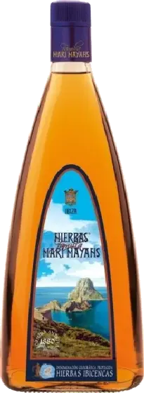 Een fles Hierbas, uit het schap in de winkel in Bathmen