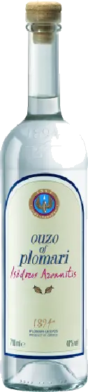 Een fles Plomari, uit het schap in de winkel in Bathmen