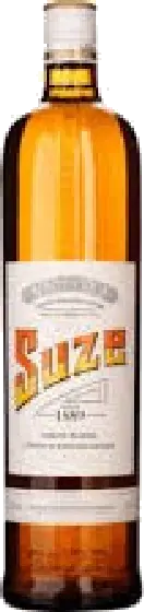 Een fles Suze, uit het schap in de winkel in Bathmen