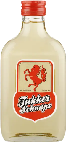 Een fles Tukker, uit het schap in de winkel in Bathmen