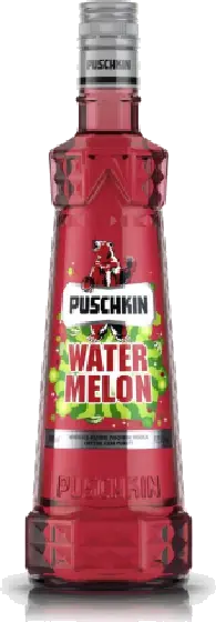 Een fles Puschkin, uit het schap in de winkel in Bathmen