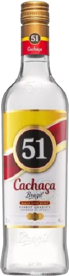 Een fles Cachaça 51, uit het schap in de winkel in Bathmen