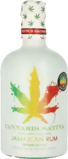 Een fles Cannabis Sativa, uit het schap in de winkel in Bathmen