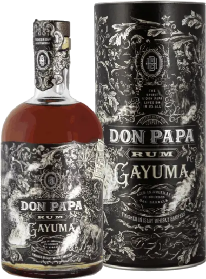 Een fles Don Papa, uit het schap in de winkel in Bathmen
