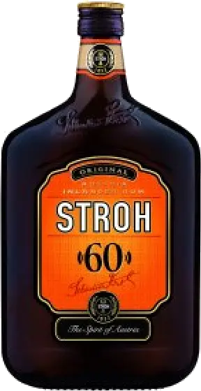 Een fles Stroh, uit het schap in de winkel in Bathmen