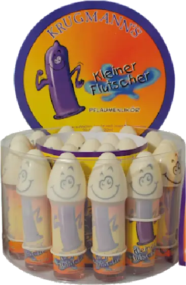 Een fles Kleiner Flutscher, uit het schap in de winkel in Bathmen