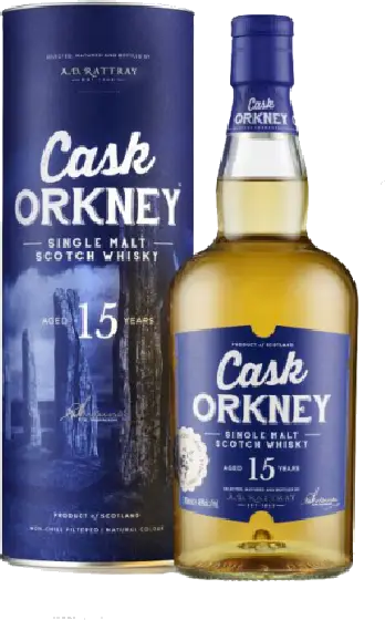 Een fles Cask Orkney, uit het schap in de winkel in Bathmen