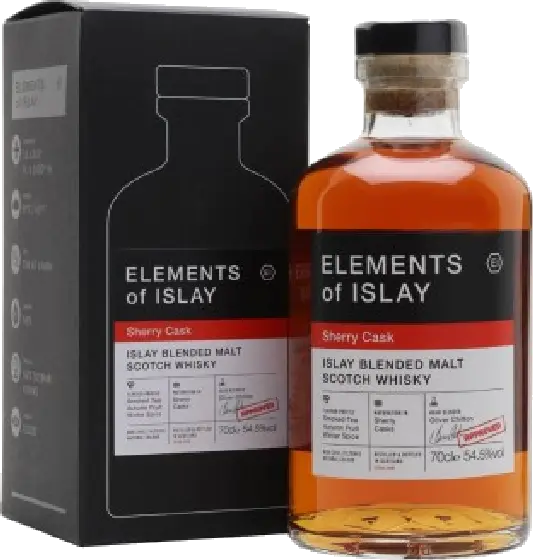 Een fles Elements of Islay, uit het schap in de winkel in Bathmen